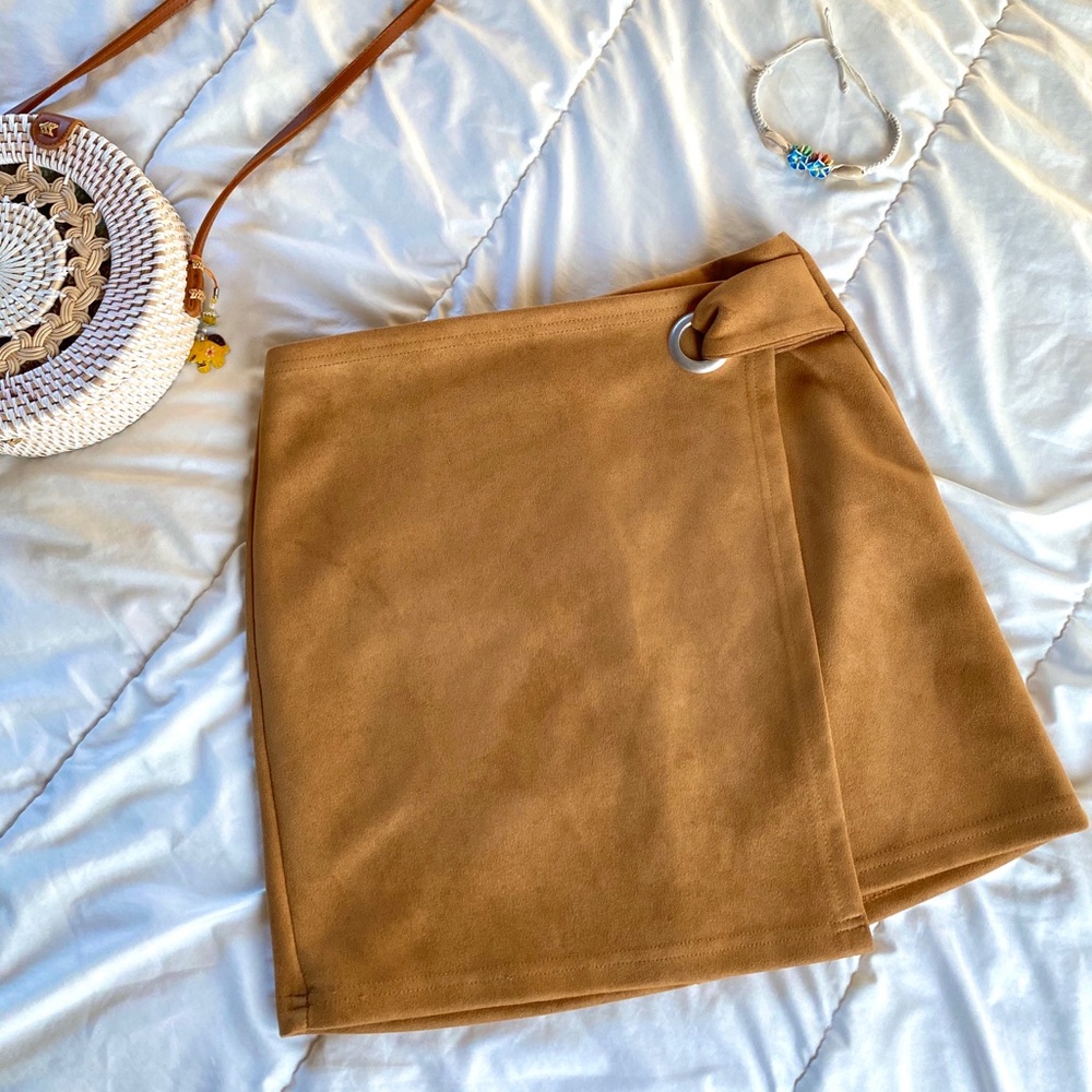 Faux Suede Mini Skirt